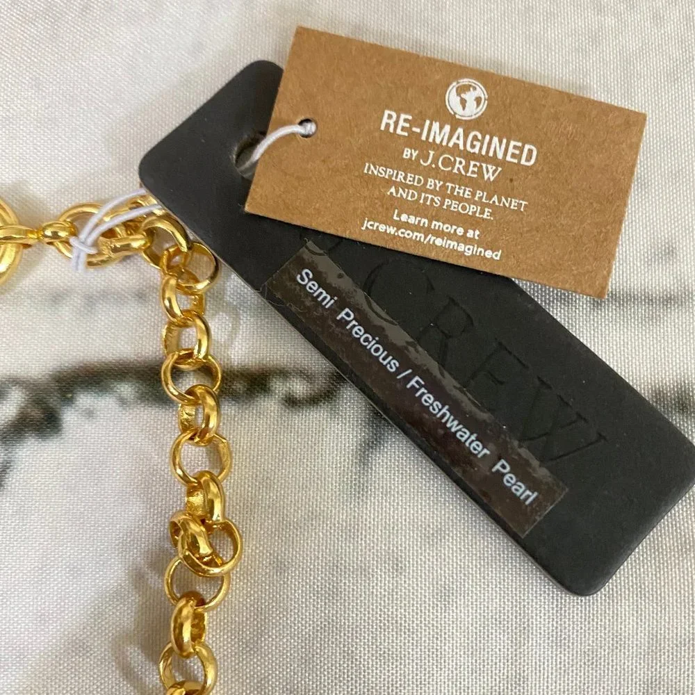J. Crew Gold Plated Mixed-Stone Charm Necklace